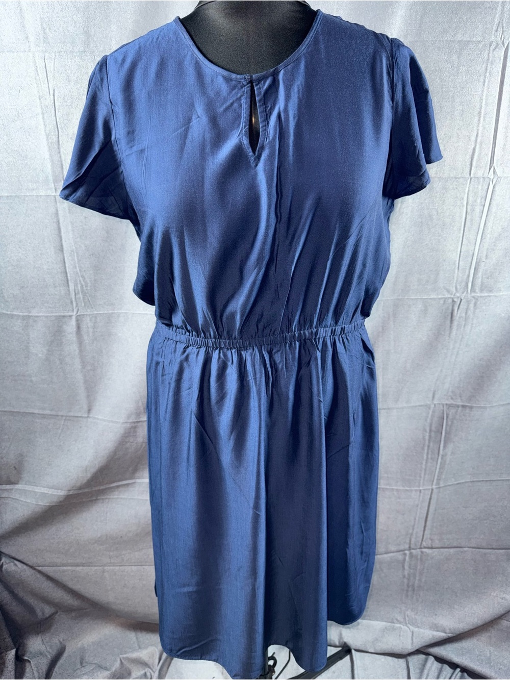 2686-Old Navy Navy Short-Sleeve Elastic-Waist Maxi Dress